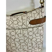 Calvin Klein Adrinna CK Logo All Over Handbag, Beige/Tan