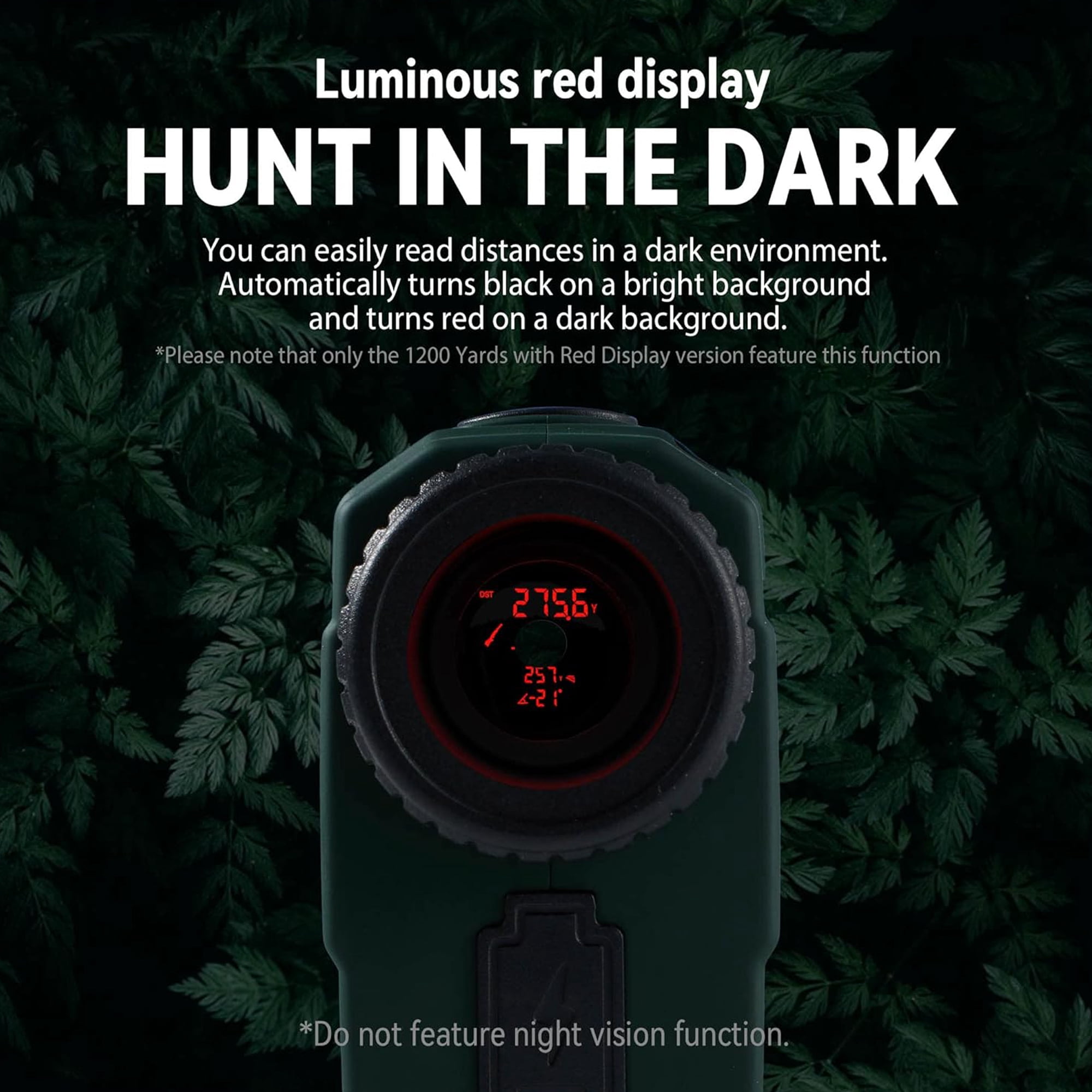 Gogogo Sport Vpro Rechargeable Hunting Rangefinder 1200 Yards with Tripod Hole, Red Display