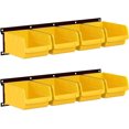 thumbnail image 1 of NBGYTECH Garage Storage Rack with 8 Bin Wall Mounted Parts Storage Bin 2 Rails Hardware Organizers for Workshop Garage Shop (Yellow), 1 of 8
