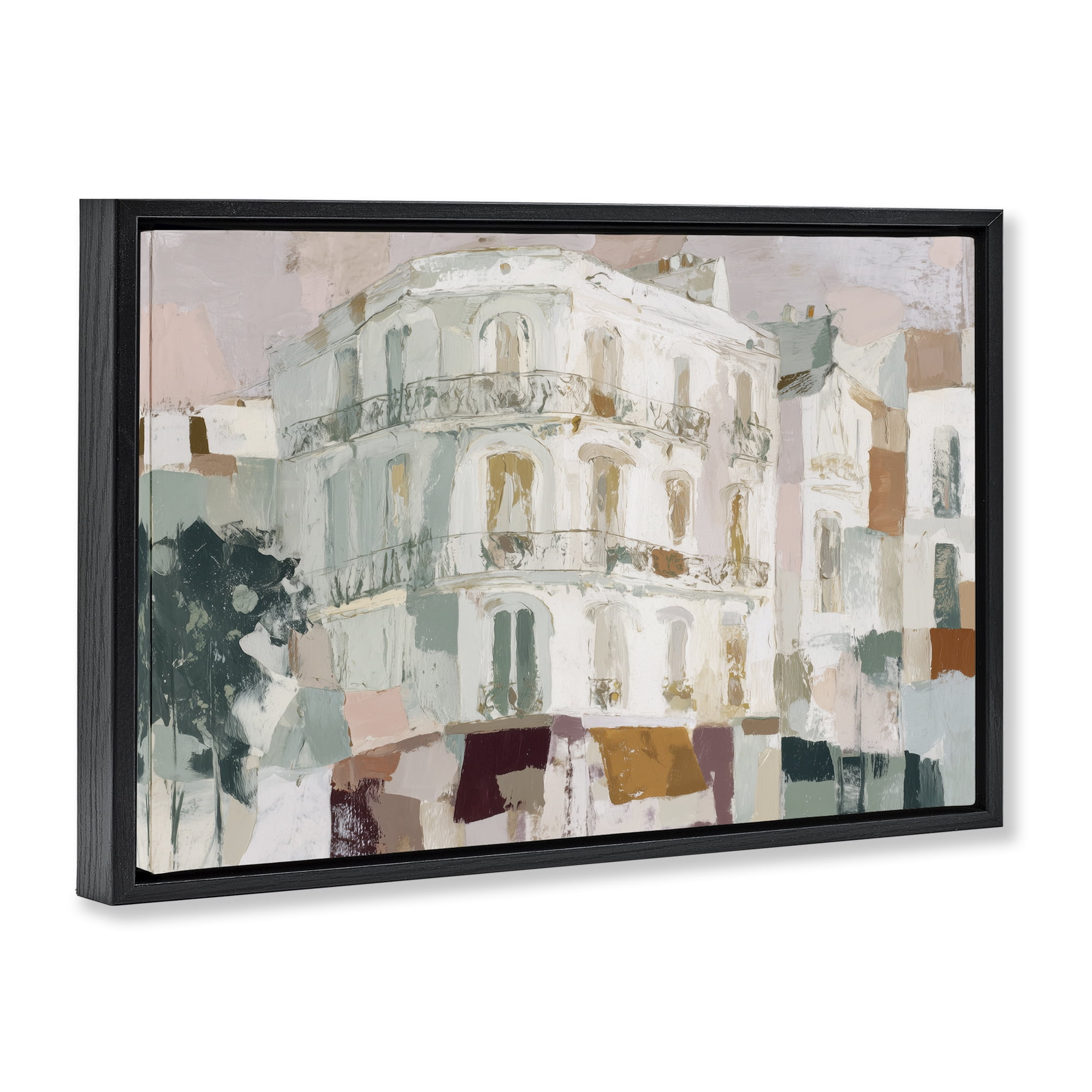Stupell Industries Barcelona Street Corner Black Framed Floater Canvas Wall Art, design by Chromatic Storm Studio