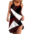 thumbnail image 2 of DAETIROS Womens Casual Dresses Printed Round Neck Thin Dress Wine Size XL, 2 of 4
