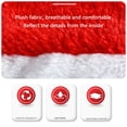 thumbnail image 2 of Gureui Christmas Hat, Red White Contrast Color Christmas Cap with Plush Ball Home Decoration Supplies for Children/Adult, 2 of 2