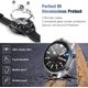 thumbnail image 3 of [Paquete de 2+2] Compatible con Samsung Galaxy Watch 3 45 mm Protector de pantalla y estuche, 2 paquetes de película protectora de vidrio templado y 2 paquetes de accesorios de cubierta de reloj de, 3 of 7