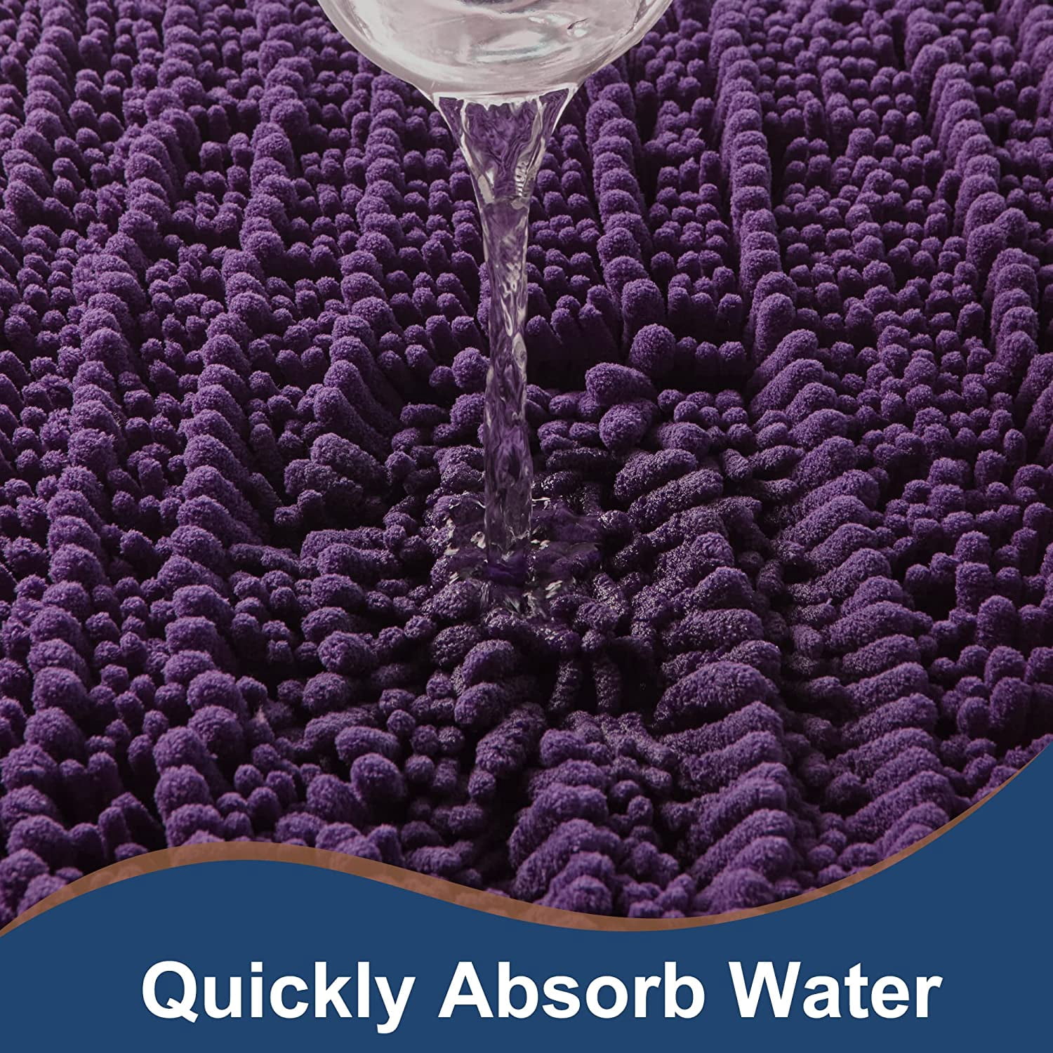 Soft Plush Microfiber Bathroom Rugs, Absorbent Bath Rugs Non Skid Machine Wash Dry Bath Mats for Tub,Shower and Bath Room Floor Mats (20x32inches, Plum)