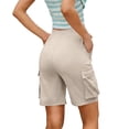 thumbnail image 5 of Women's 7'' Hiking Shorts Lightweight Athletic Golf Cargo Shorts with Zipper Pockets Quick Dry Summer Khaki XXL, 5 of 6