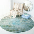 thumbnail image 2 of SAFAVIEH Madison Oscar Abstract Distressed Area Rug, Light Blue/Green, 4' x 4' Round, 2 of 8