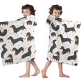 thumbnail image 4 of Dachshund and Heart Hooded Bath Towel，50"x30" for Ages 3 To 12 Kids, Quick Dry Lightweight Soft Microfiber Hood Beach Towel Cover Up for Kids, 4 of 7