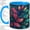 Blue, variant on Stained Glass Style Leaf Accent Mug, 11oz Ceramic Coffee Cup
