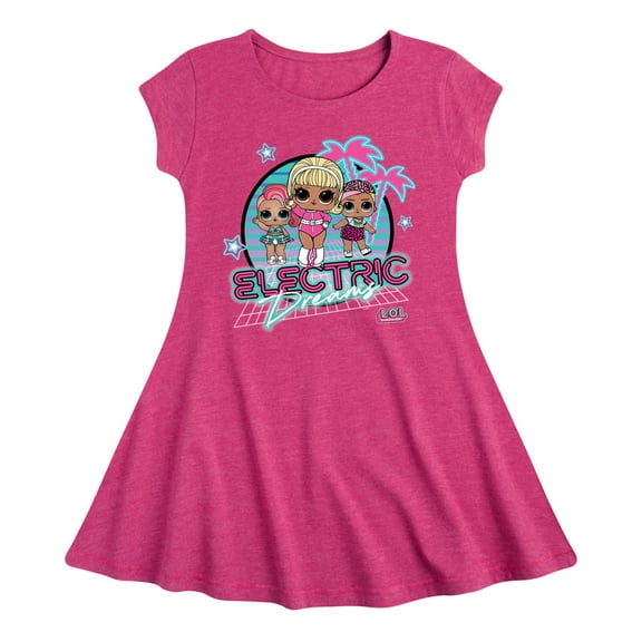 LOL Surprise! Dolls - Electric Dreams - Retro Vibes - Toddler & Youth Girls Fit & Flare Dress