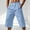 Sky Blue, variant on Aueoeo Long Shorts For Men Casual Summer Beach Shorts Solid Color Elastic Waist Drawstring Vacation Shorts with Pockets