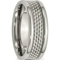 thumbnail image 4 of Titanium Polished With Grey Carbon Fiber Inlay 8mm Band (Size 8.5) Made In China tb390-8.5, 4 of 5