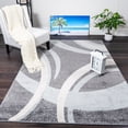 thumbnail image 2 of Grey Blue Abstract Contemporary Living Room Area Rug, Modern Home Décor Carpet, 2 of 7