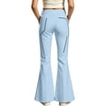 thumbnail image 4 of Girls High Waisted Flare Pants Uniform School Pants Kids Flare Bell Bottoms Casual Trousers 9-10 Years, 4 of 8