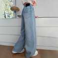 thumbnail image 2 of TOWED22 Girls Jeans Baggy Cute Jean Kids Y2K Denim Pants with Pockets High Waisted Embroidered Trousers for Teens,Light Blue,15-16 Y, 2 of 9
