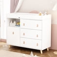 thumbnail image 3 of OXYLIFE Baby Nursery Changing Table Dresser with 3 Drawers and Shelf for Nursery Room, White, 3 of 8