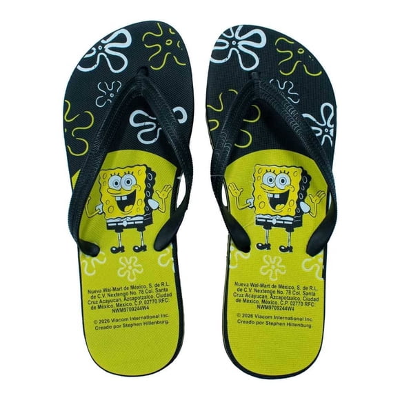 Sandalias Bob Esponja para Caballero Bob Negro Talla 29