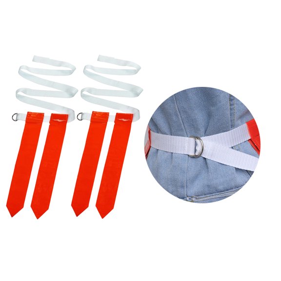 UPKOCH 4pcs American Football Waist Flags with Red Streamers Durable Webbing for Youth Sports Training and Team Activities for Fan Gear