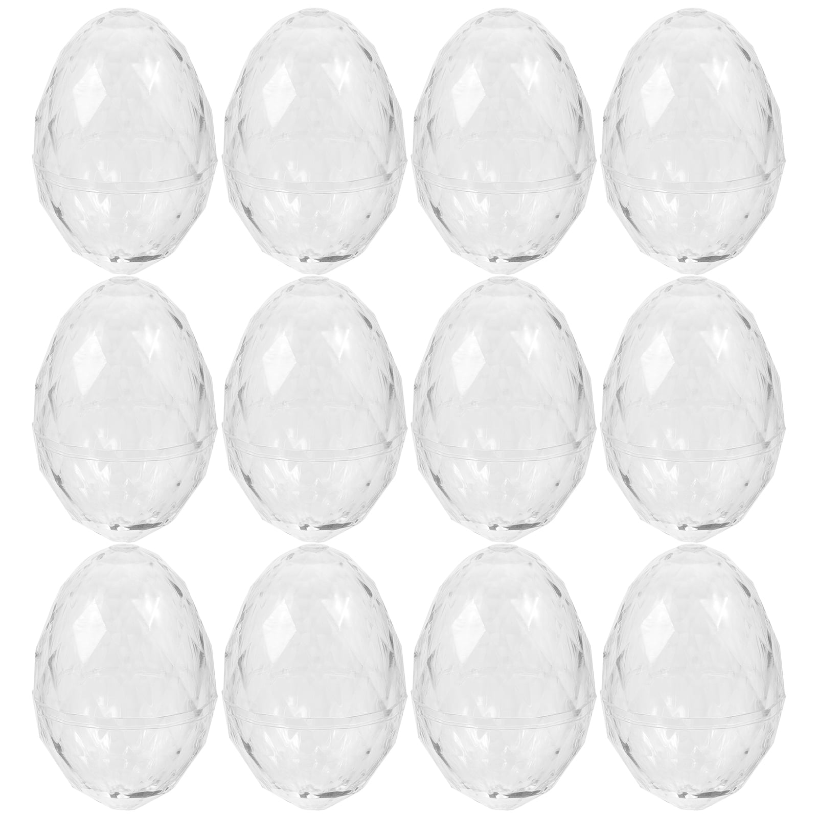 12 pcs Plastic Egg Ornaments Balls DIY Fillable Egg Ornament Balls