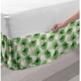 thumbnail image 2 of Leaf Bed Skirt, Tropical Leaf of Palm Tree Livistona Rotundifolia Island Jungle Foliage, Elastic Bedskirt Dust Ruffle Wrap Around for Bedding Decor, 4 Sizes, Green Pale Green White, by Ambesonne, 2 of 2