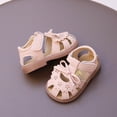 thumbnail image 4 of Mgmyaa Girls Vacation Crib Shoes with Bow Hook & Loop Peep Toe Adjustable Straps Flat Heel for Babies & Little Kids Ages 0-3.5, 4 of 8