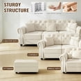 thumbnail image 5 of 63'' Velvet Chesterfield Sofa, Modern Loveseat Couches for Living Room, Comfy Tufted Back Love Seat Sofas, 2 Pillows & Rolled Arms for Small Spaces, Bedroom, Apartment, Office, Beige, 5 of 11