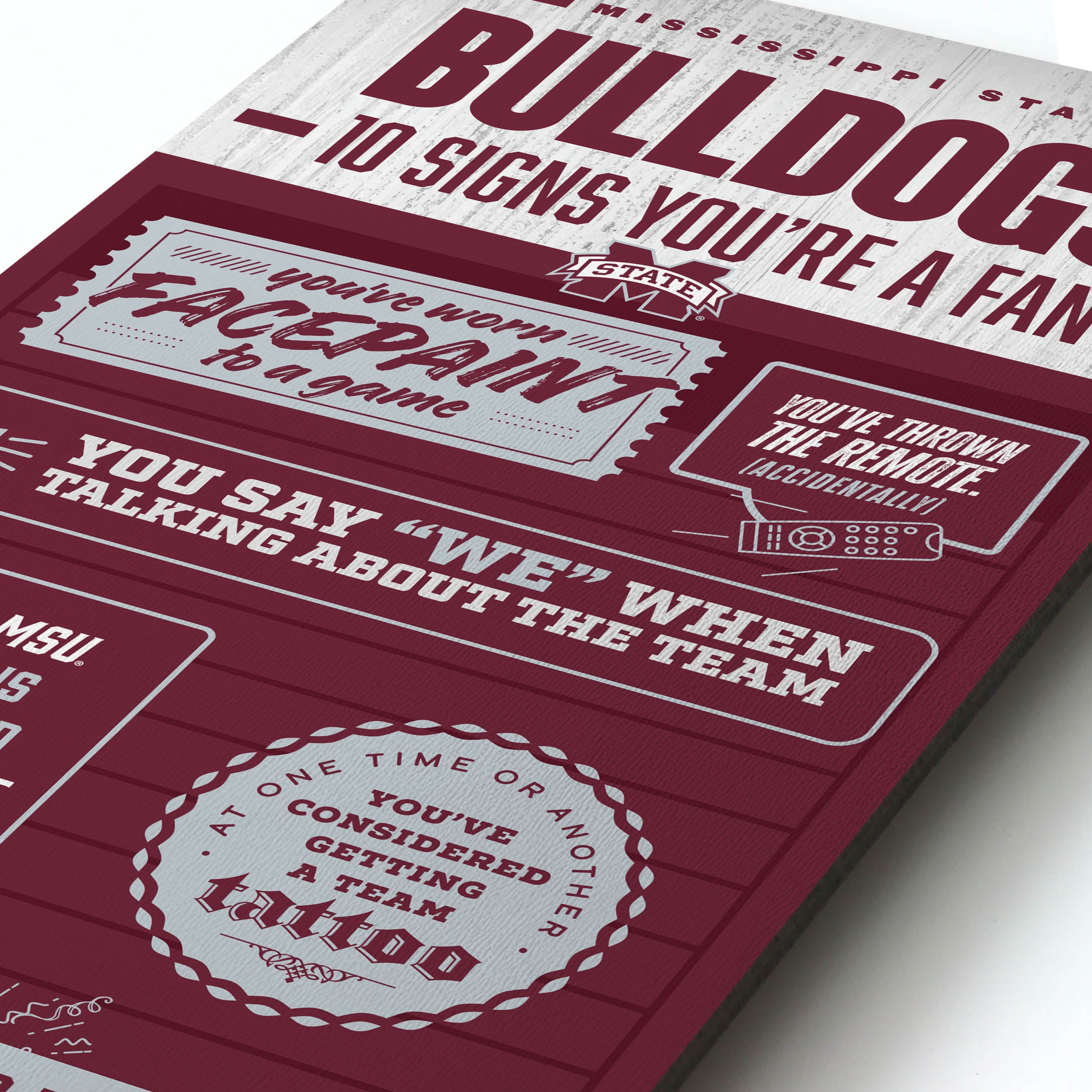YouTheFan NCAA Mississippi State Bulldogs 3D Top 10 Wall Art