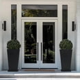 thumbnail image 2 of 26 inch Tall Black Planters for Outdoor Plants,Set of 2 Tapered Planters with Trays,V-Shape Rectangular Garden Planters for Front Door,  and Deck, 2 of 3