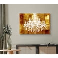 thumbnail image 2 of HFDF Canvas Print Wall Art White Chandelier Silhouette on Golden Background Decorative Lights Digital Art Modern Art Chic Relax/Calm Multicolor for Living Room, Bedroom, Office 18x12inch Framed, 2 of 5