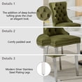 thumbnail image 6 of MIKIBAMA High-End Tufted Velvet Dining Chair Set of 4, Solid Wood with Chrome Stainless Steel Legs and Nailhead Trim, Olive Green Chrome, 6 of 9