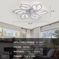 thumbnail image 2 of 25.6” Ceiling Fan with Lights and Remote, Flush Mount Modern Indoor Ceiling Fans with 6-Speeds, Dimmable LED, 7 Blades for Bedroom Dining Room Living Room and Kitchen, 2 of 8