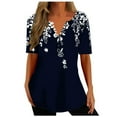 thumbnail image 1 of DEELLEEO Pntutb Hauts à Manches Courtes pour Femmes Imprimé Décontracté Haut/chemise, 1 of 6