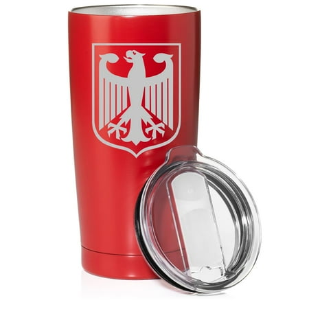 

Smooth Body Tumbler Stainless Steel Vacuum Insulated Travel Mug Cup Gift Coat of Arms Germany German Eagle (20 oz Red)
