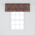 thumbnail image 2 of Ambesonne Mandala Window Valance, Circular Nested Floral Form, 54" X 18", Vermilion Ruby Sky Blue, 2 of 3