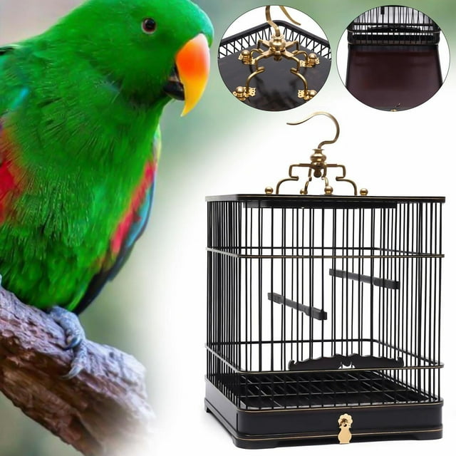 ZhdnBhnos Wooden Bird Cage Large Square Plywood Birdcage Retro Parrots