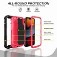 thumbnail image 6 of Dteck Back Case For Apple iPhone 13 Mini, Ring Stand Shockproof Hybrid Hard PC Soft Silicone Bumper Heavy Duty Shockproof Three Layer Drop Protective Girls Boy Cute Phone Case(Black+Rose), 6 of 6