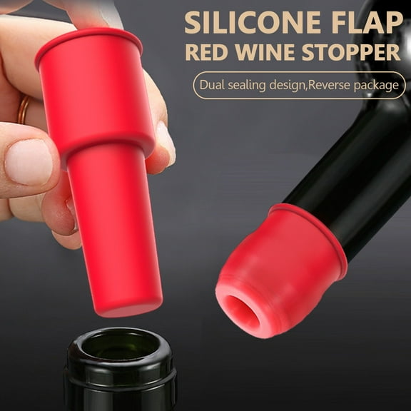 3PCS Silicone Wine Bottle Stoppers | Flip-Top Champagne & Red Wine Seal | Leak-Proof Household Preservation Stoppers for Various Bottle Sizes