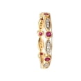 thumbnail image 3 of 925 Silver Lab Ruby And White Topaz Band Ring Yellow Gold Plated For Her,Birthstone Jewelry,Engagement ring,Diamond ring,Gift For Ring Her, 3 of 3