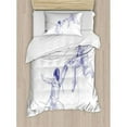 thumbnail image 3 of Sports Duvet Cover Set Queen Size, Sketch of Two Sportsman Fencing Duel Agility Attack Discipline Sports Hobby, Decorative 3 Piece Bedding Set with 2 Pillow Shams, Violet Blue White, by Ambesonne, 3 of 3