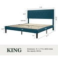 thumbnail image 5 of Sifurni King Bed Frame Upholstered Platform Bed with Adjustable Headboard, No Box Spring Needed, Blue, 5 of 9