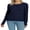 Navy, variant on Women's 100% Cotton Cable Knit Sweater, Crew Neck Lightweight Pullover Sweater for Women, Long Sleeve Knit Top, Navy M