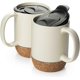 thumbnail image 1 of Coffee Mugs,15oz Mug Set of 2,Large Ceramic Coffee Mug with Cork Bottom and Spill Proof Lid for Mom Dad, Big Mug for Coffee Latte Tea,Beige, 1 of 4