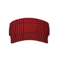 thumbnail image 3 of Balery Red Black Houndstooth Sport Wear Athletic Visor Sun Sports Visor Hat Visor Adjustable Cap for Women and Men (One Size), 3 of 8