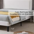 thumbnail image 3 of Katkuca Full Bed Frame, Upholstered Queen Size Platform Bed Frame with Adjustable Headboard, Strong Wood Slat Support, No Box Spring Needed, White, 3 of 8