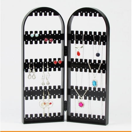 Foldable Earrings Display Stand Jewelry Hanger Organizer Bracelets Necklace Holder, Black