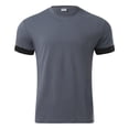 thumbnail image 5 of Mens T-Shirts All Season Partial Solid Color Short Sleeve Slim Fit Blouse Grey Men's Fall Clothing size XXL, 5 of 5