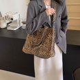 thumbnail image 5 of Bolso de hombro de lona grande con estampado de leopardo, de gran capacidad, grueso, para primavera y verano de 2024, nuevo, a la moda, 5 of 5