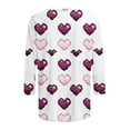 thumbnail image 6 of Dasayo Graphic Women's Tops 3/4 Sleeve Valentines Day Summer White Blouses Heart Fashion Funny Outfits Women Shirt L, 6 of 6