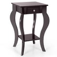 thumbnail image 1 of Costway End Side Table with Drawer Bottom Shelf Accent Nightstand Bedroom Brown, 1 of 10