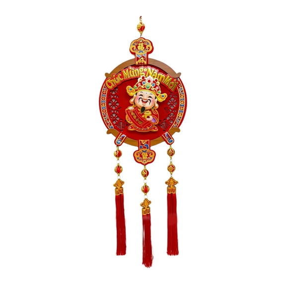 2026 Year of the Horse Spring Festival Head-Shaking God of Wealth Pendant,Chinese New Year Hanging Decorations Chinese Knotting Cord, New Years Hanging Decoration Entrance Door CAI Shen Pendant