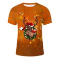 thumbnail image 2 of VBARHMQRT Halloweentown Sweatshirt Men's Christmas Short Sleeved T Shirt Men's T Shirt Christmas Reindeer Orange, 2 of 3